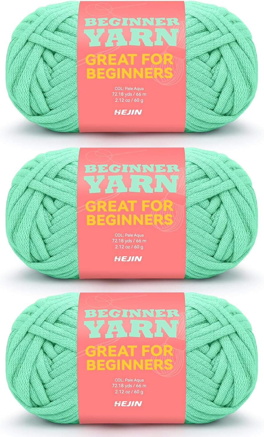 Hilo para Crochet y Tejido | Rosa y Verde | Algodón-Nylon | Peso Worsted #4 | Para Principiantes