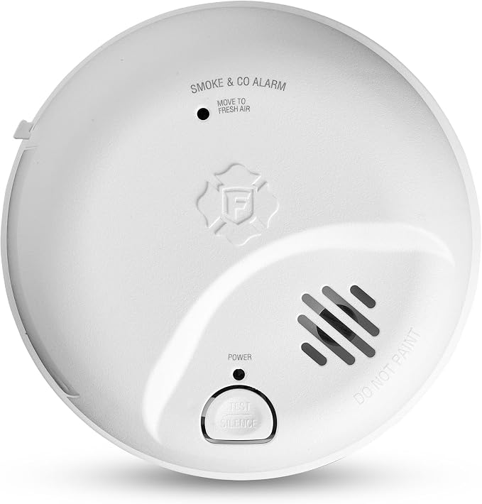 First Alert Alarma Combinada Humo y Monóxido de Carbono | A Batería con Botón Test/Silencio | SMCO100 Blanco