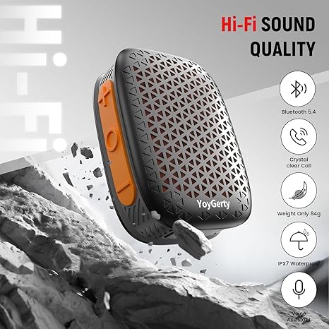 Altavoz Bluetooth 5.4 ponible actualización 2025, IPX7, impermeable, con clip, mini altavoces inalámbricos portátiles, micrófono integrado, música/llamadas manos libres para trabajo/ciclismo