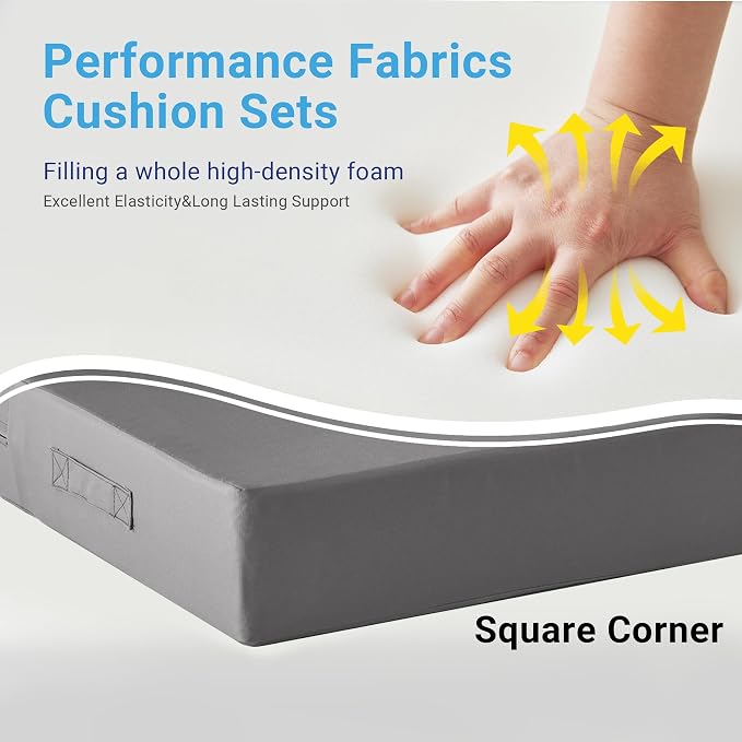 IPYNBAP Cojines de exterior para muebles de patio, juego de cojines de asiento de exterior de 24 x 24 x 4 pulgadas, cojines para sillas de exterior, impermeables y resistentes a la decoloración, cojín
