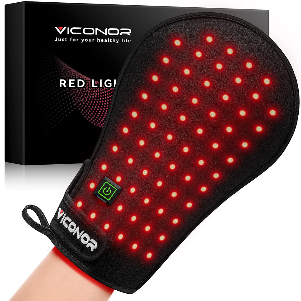 Dispositivo Viconor de Terapia con Luz Roja para Manos, Guantes de Terapia Infrarroja para Dedos y Muñeca, LED Infrarrojo Cercano Túnel Carpiano