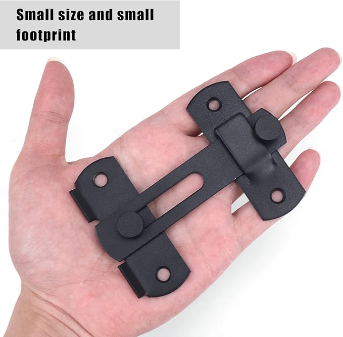 4 Pestillos Deslizantes para Puerta de Granero – Acero Inoxidable, Negro Mate