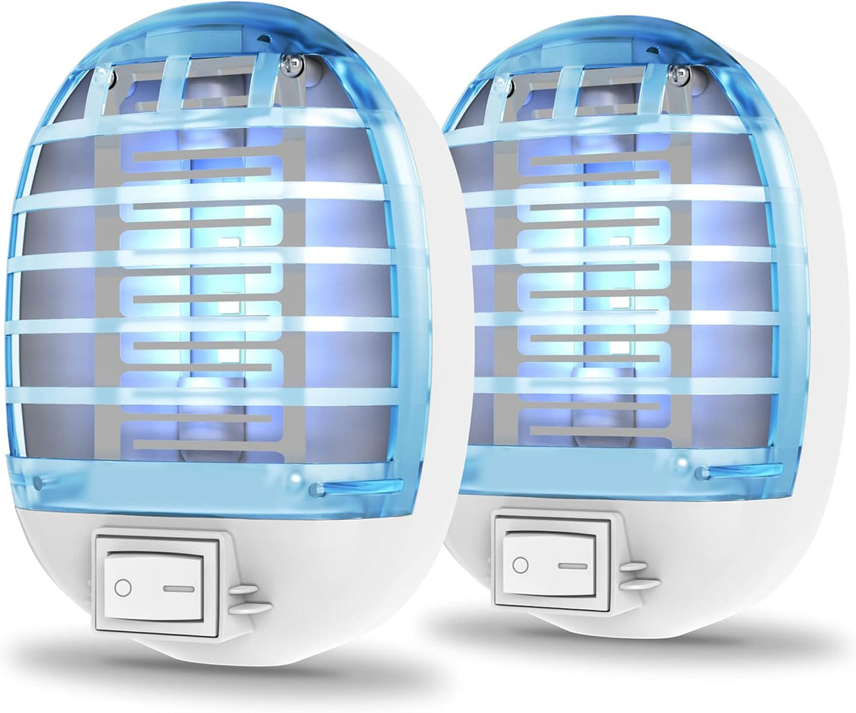 Pack 2 Matamoscas Eléctrico para Interiores con Luz Azul UV – Trampa Silenciosa para Moscas | Sala, Cocina, Dormitorio y Habitación Infantil