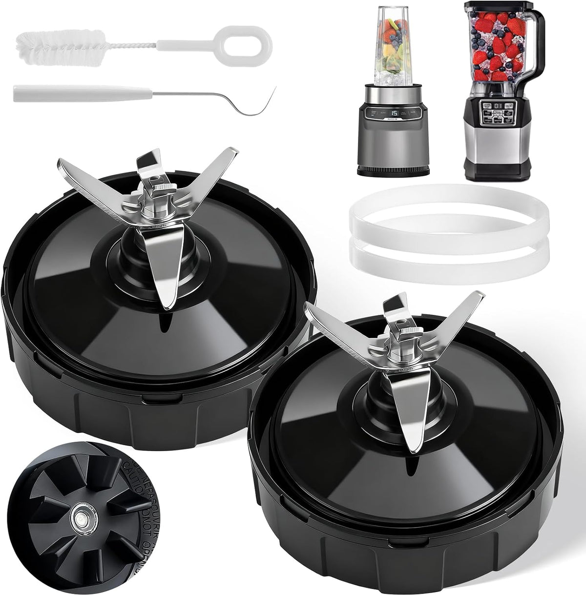 USADO-SOLO VIENE LAS CUCHILLAS-Cuchillas de Repuesto 2 Piezas 7 Aspas para Licuadora Ninja | Ensamble Extractor Compatible con Ninja Auto iQ BL480 BL482 BL642 BL682 NN102