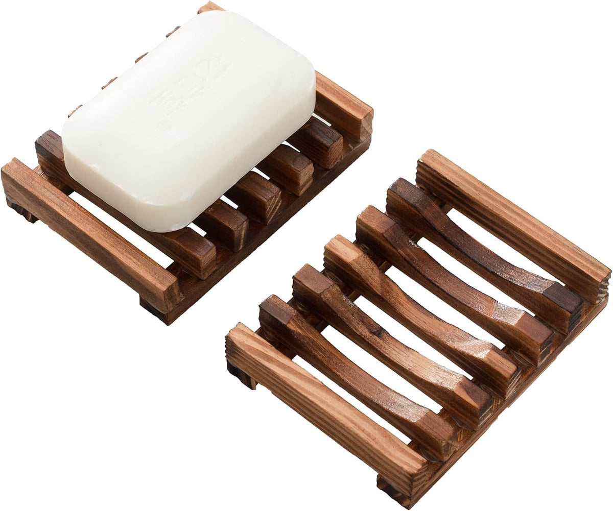Jabonera de madera para ducha, juego de 2 jaboneras para ducha, jabonera de barra con drenaje automático para baño, bandeja para jabones caseros naturales, Vowupt