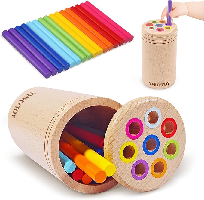 Juguetes Montessori para niños de 1+ año, juguete de clasificación de colores para niños pequeños de 18 meses, actividades de aprendizaje preescolar, juguetes sensoriales para habilidades