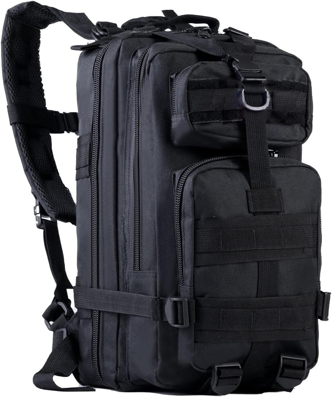 Mochila táctica pequeña Lawaia, estilo militar, con sistema Molle, para supervivencia, ideal para el ejército, para caza, gimnasio, senderismo, camping y motociclismo, con pesas, para hombres y mujeres, 30L (negra).