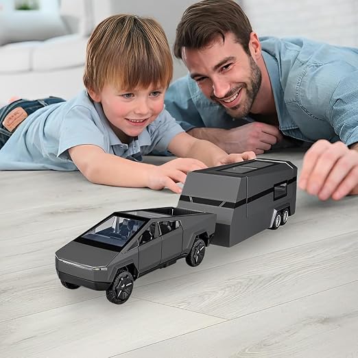 Kiddie Galaxia Tesla Cybertruck Escala 1:32 – Juguete Metal con Luz y Música
