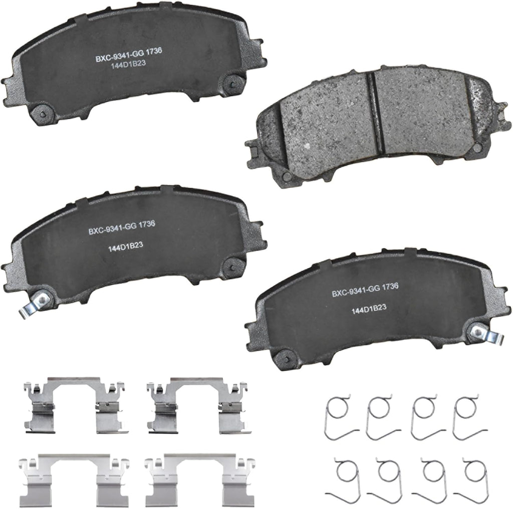 Pastillas de freno delanteras de cerámica Bendix Premium SBC1736 para INFINITI Q50 (2014-2023), Q60 (2016-2022), QX50 (2016-2017, 2019-2023), QX55 (2022-2024), Nissan Rogue (modelos de 3 filas) (2014-2020), X-Trail (2015, 2017-2023) 