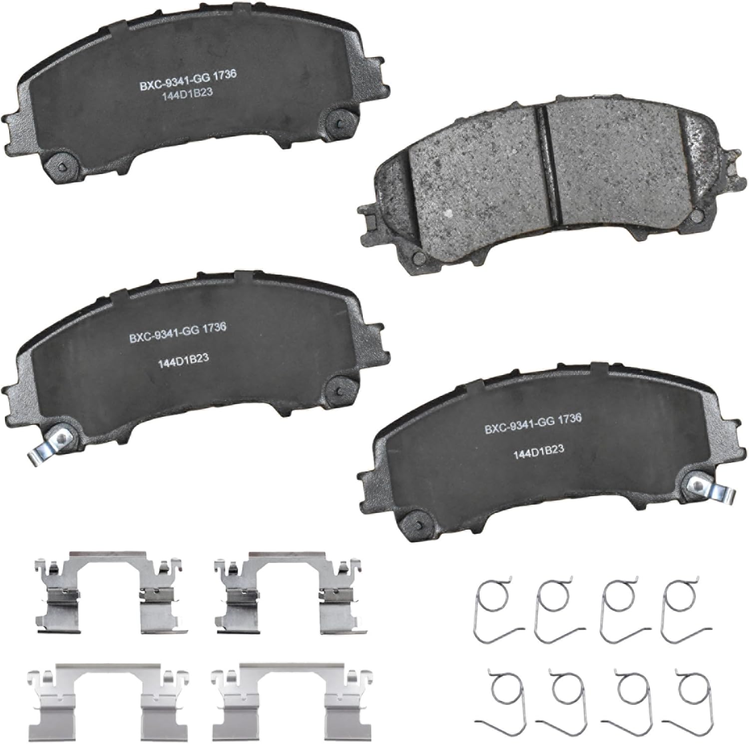 Pastillas de freno delanteras de cerámica Bendix Premium SBC1736 para INFINITI Q50 (2014-2023), Q60 (2016-2022), QX50 (2016-2017, 2019-2023), QX55 (2022-2024), Nissan Rogue (modelos de 3 filas) (2014-2020), X-Trail (2015, 2017-2023) 