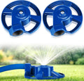 Aspersores de Césped Domenisi Pack 2 – Hierro Fundido, Metal Resistente, Rosca Americana, Sistema de Riego Jardín, Azul