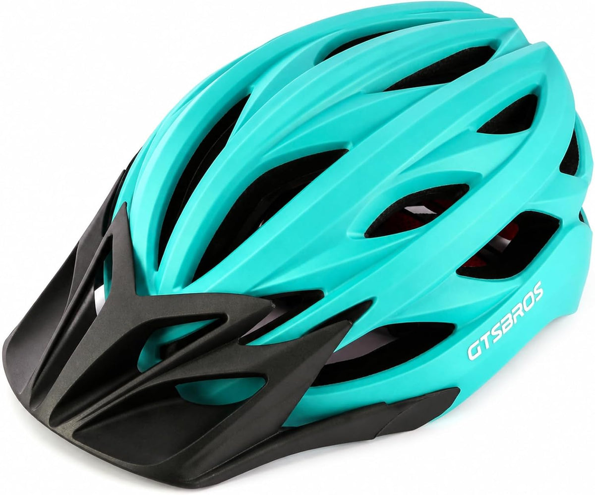 Casco de bicicleta GTSBROS con visera para hombre y mujer. Casco ligero para bicicleta de carretera y montaña. Casco de ciclismo ajustable para adultos, ideal para desplazamientos diarios, MTB y bicicletas eléctricas. Certificado por la CPSC.