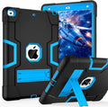 Funda Cantis para iPad 9ª/8ª/7ª Generación 10.2" – Resistente a Golpes, 3 Capas, con Soporte Integrado | Negro + Azul