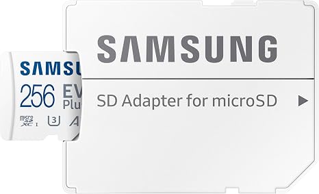 Samsung EVO Plus - Tarjeta de memoria microSD + adaptador, 256 GB microSDXC, velocidades de hasta 160 MB/s