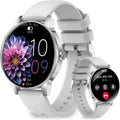 Reloj Inteligente Efolen para Mujeres 3.2cm HD, Llamadas, Monitor Ritmo Cardíaco SpO2, IP68 Impermeable, 100+ Deportes, Plata