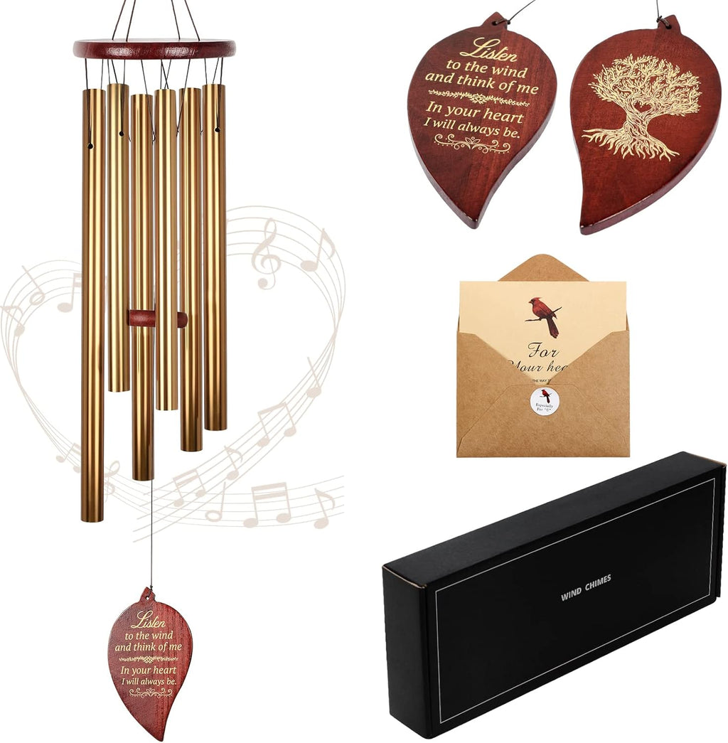 Memorial Wind Chimes Gift, Windchime for Loss of Loved one, Outside deep Tone Large aluminiu, Bereavement Memorial Gifts Sympathy Wind Chimes,Unisex Gift Garden Decor,mom,Grandmother,Women Gifts