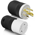 AIDA Enchufe y Conector NEMA L14-30P y L14-30R | Adaptador Twist Lock Macho y Hembra para Generador | 30 Amp, 125/250V, 3 Polos 4 Hilos | Certificado UL