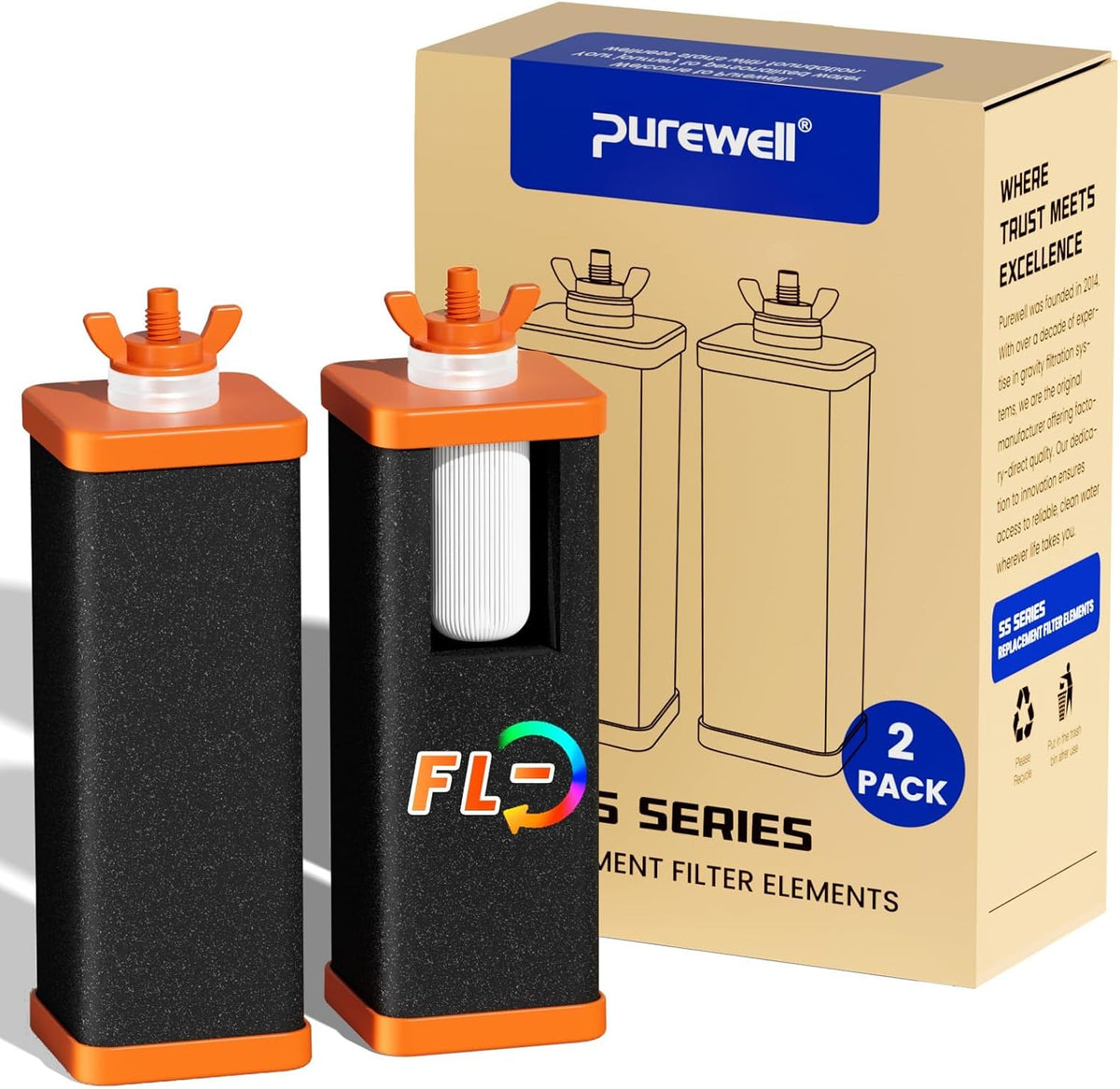 Purewell Reemplazo del sistema de filtro de agua por gravedad