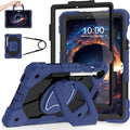 Funda WESOROL para Samsung Galaxy Tab S10 Lite/S10 FE/S9 FE de 10,9 pulgadas y Galaxy Tab S9 de 11 pulgadas, a prueba de golpes, con protector de pantalla y soporte giratorio para bolígrafo, color azul marino y negro. 