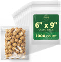 Seal Fresh Bolsas de Celofan Autoadhesivas 6 x 9 pulgadas | 1000 Unidades | Bolsas Transparentes Resellables para Galletas, Dulces, Reposteria y Empaque