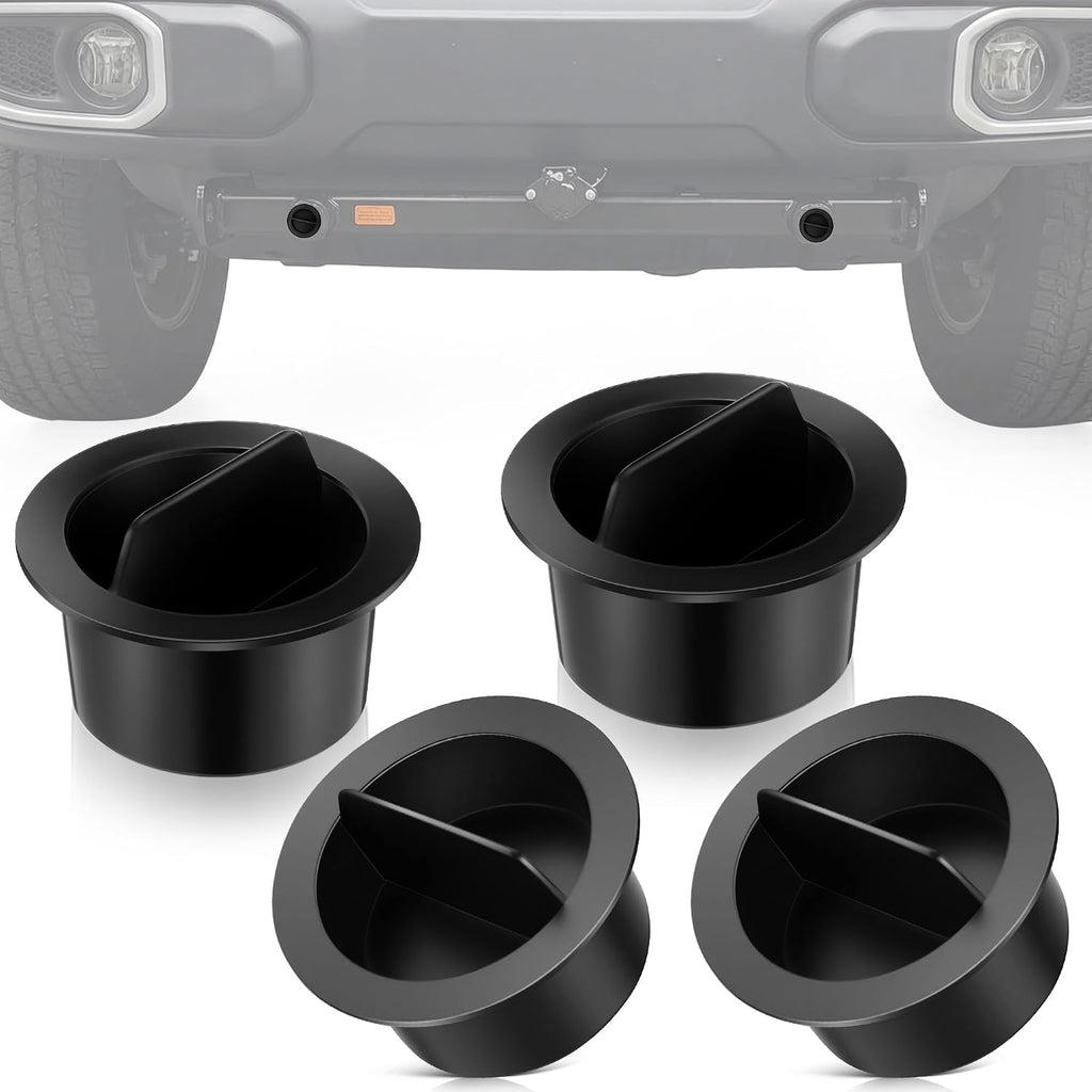 Tapas de Repuesto para Receptor de Remolque Dunkive – Pack de 4 | Compatibles Blue Ox | Cubierta Antipolvo Plástico Negro