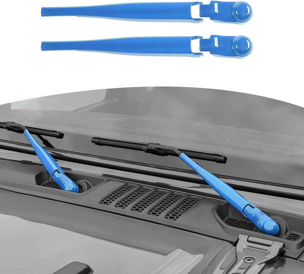 RT-TCZ para Jeep JL Embellecedores de brazos de limpiaparabrisas para Jeep Wrangler JL Gladiator JT 2018 en adelante Azul claro Accesorios exteriores 2 piezas