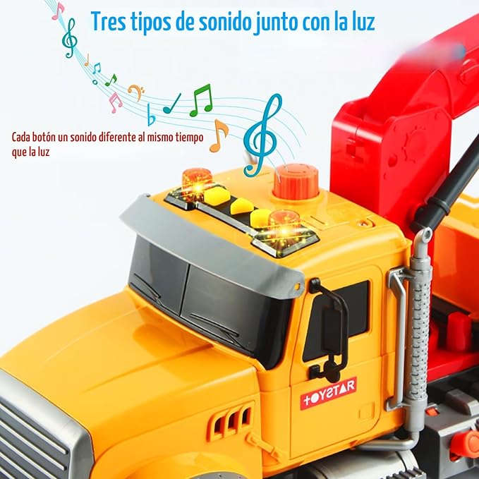 Camión Grúa Dwi Dowellin 15" con Luces y Sonidos – Juguete para Niños 3-7 Años