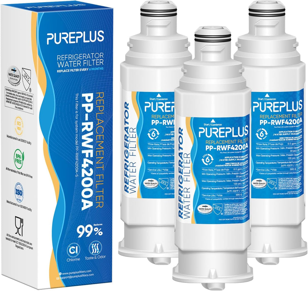 PUREPLUS DA97-17376B Filtro de Agua para Refrigerador Samsung | Compatible con HAF-QIN/EXP, DA97-08006C, RF28R7351SG, RF28R7201SR, RF28T5001SR, RF23M8590SG y Mas | Pack de 3