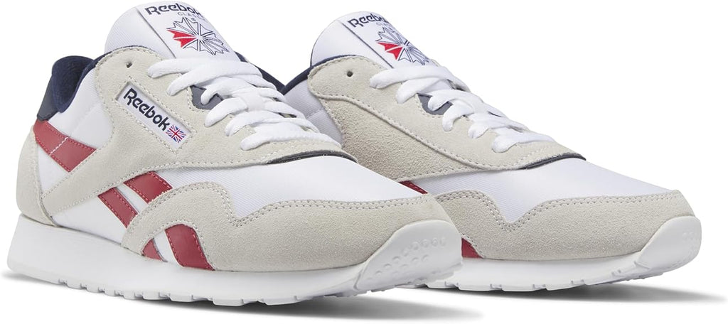 Tenis Reebok Classic Nylon para Hombre – Blanco, Rojo y Azul, Talla 44 EU
