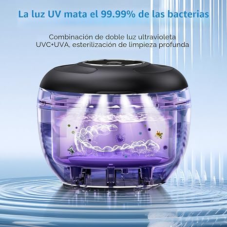 Máquina Limpiadora Ultrasónica de Retenedores Mejorada, Limpiador Ultrasónico de 45kHz para Guardias Nocturnos, Brackets, Alineadores, Cepillos de Dientes, Joyería y Más, Capacidad de 200ML