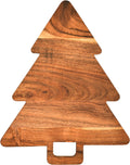 Tabla de Cortar en Madera con Forma de Árbol de Navidad — Bandeja Decorativa con Mango 14" x 11"