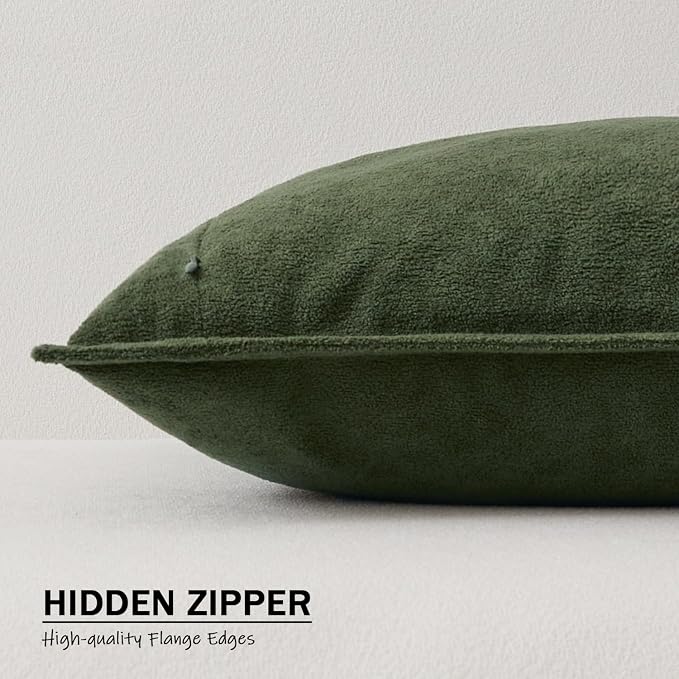 Fundas de Almohada Decorativas Impermeables Kevin Textile Spring | Verde Musgo | 40x40 pulgadas | 2 Unidades