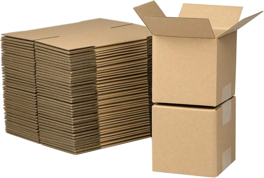 HESESOH Cajas de Envio 4x4x4 Pulgadas | Set de 40 | Carton Corrugado Marron para Empaque, Envios y Pequenos Negocios