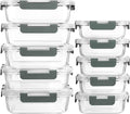 [Paquete de 8] Recipientes de vidrio para preparar comidas con tapa, recipientes de almacenamiento de alimentos MCIRCO con tapas de cierre a presión, recipientes herméticos para el almuerzo, aptos para microondas, horno, congelador y lavavajillas.