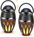 MOFOKEAY Set 2 Parlantes Bluetooth Exteriores | Inalambricos con Efecto Llama LED | IP5X Impermeable Antorcha Lampara | Patio Jardin Piscina Fiestas | Regalo