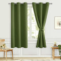 Cortinas Blackout Hiasan con Alzapaños – Verde Oliva, 38 x 72 pulgadas, Set de 2