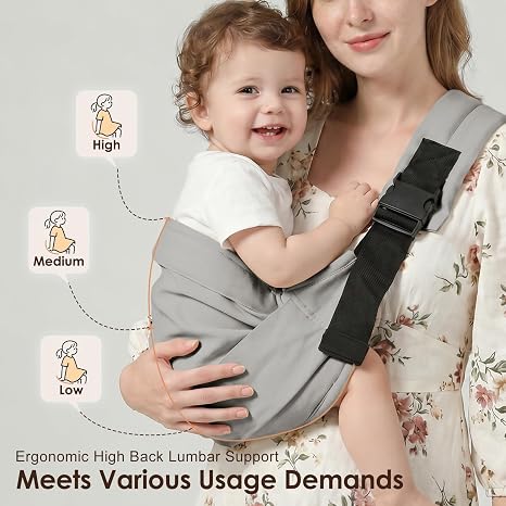 Portabebés ajustable, portabebés para recién nacidos a niños pequeños, para bebés de 8 a 40 libras, portabebés para niños pequeños, color gris