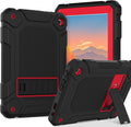 MENZO Funda para Tablet de 8 pulgadas (12ª/10ª Gen 2024/2022) | Delgada, Antigolpes y Resistente | Protección de Alto Impacto con Soporte | Negro+Rojo