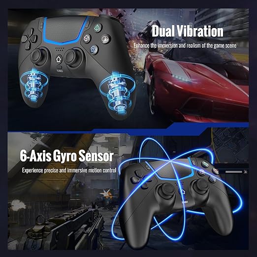Control Inalámbrico BETMI para PS5 y PC — Bluetooth con Hall Joysticks, Giroscopio 6 Ejes, Vibración Dual y Audio 3.5mm, Negro