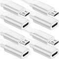 Sumind 4 Cables de Extension Micro USB 10 Pies/3 Metros | Micro USB Hembra a USB Macho | Compatible con Camaras de Seguridad | Blanco con Clips