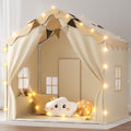 Carpa Infantil EagleStone 2 en 1 | Grande con Tapete Acolchado y Luces | 2 Puertas 4 Ventanas | Interior Exterior | 53x40x51