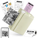 Impresora de pegatinas ORGBRO, mini impresora X3, cápsulas de impresión térmicas portátiles sin tinta, impresoras de bolsillo Bluetooth de 2-3 pulgadas y 300 ppp para smartphones, notas, diarios, fotos, manualidades, regalo para niños