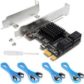 Tarjeta Controladora SATA 6Gbps 4 Puertos | Tarjeta de Expansión con 4 Cables y Soporte de Perfil Bajo | No-Raid | Arranque como Disco de Sistema | PC y Estación de Trabajo