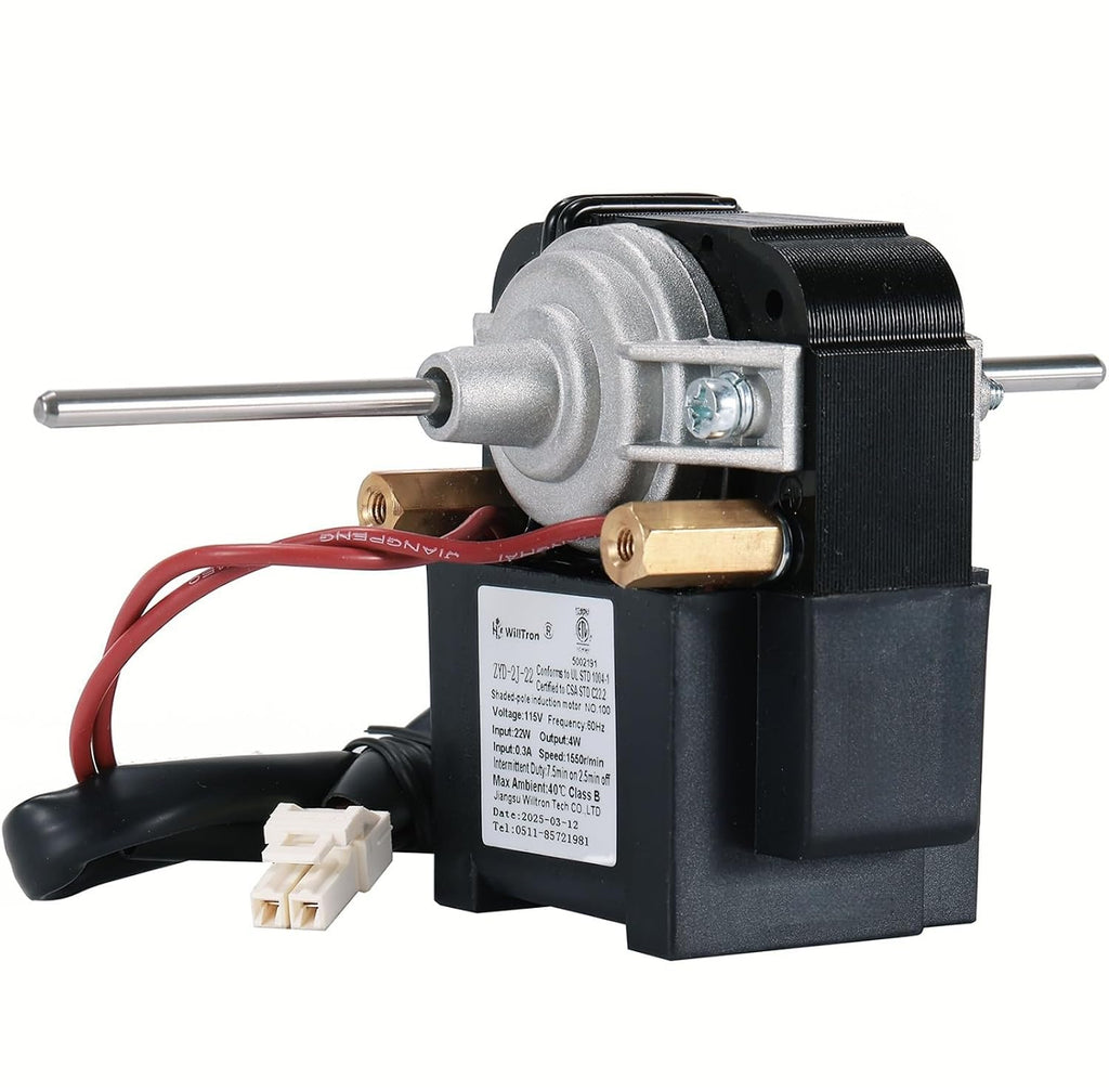 Motor de ventilador de refrigeración para refrigerador serie ZYD-2J-22, motor de inducción de polo sombreado para ventilador de congelador, reemplaza a GMFM-115V-2J, 115 V 60 Hz, entrada 22 W, salida 4 W, 1550 RPM, entrada 0,3 A