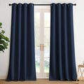 Cortinas opacas NICETOWN azul marino con aislamiento térmico, 241 cm (95 pulgadas) - Cortinas térmicas extralargas con aislamiento para dormitorio, sala de estar, patio, lavandería, despensa, garaje - 1 par, 132 cm (ancho) x 241 cm (largo)