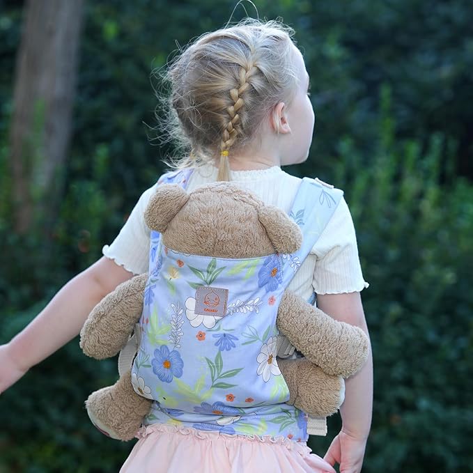 GAGAKU Portabebés para Muñecas para Niñas Pequeñas, Portadores de Juguete para Niños con Correas Ajustables, Accesorios para Muñecas Reborn - Azul