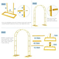 Soporte para arco de globos de 2,2 m x 1,3 m, arco de Halloween de metal dorado