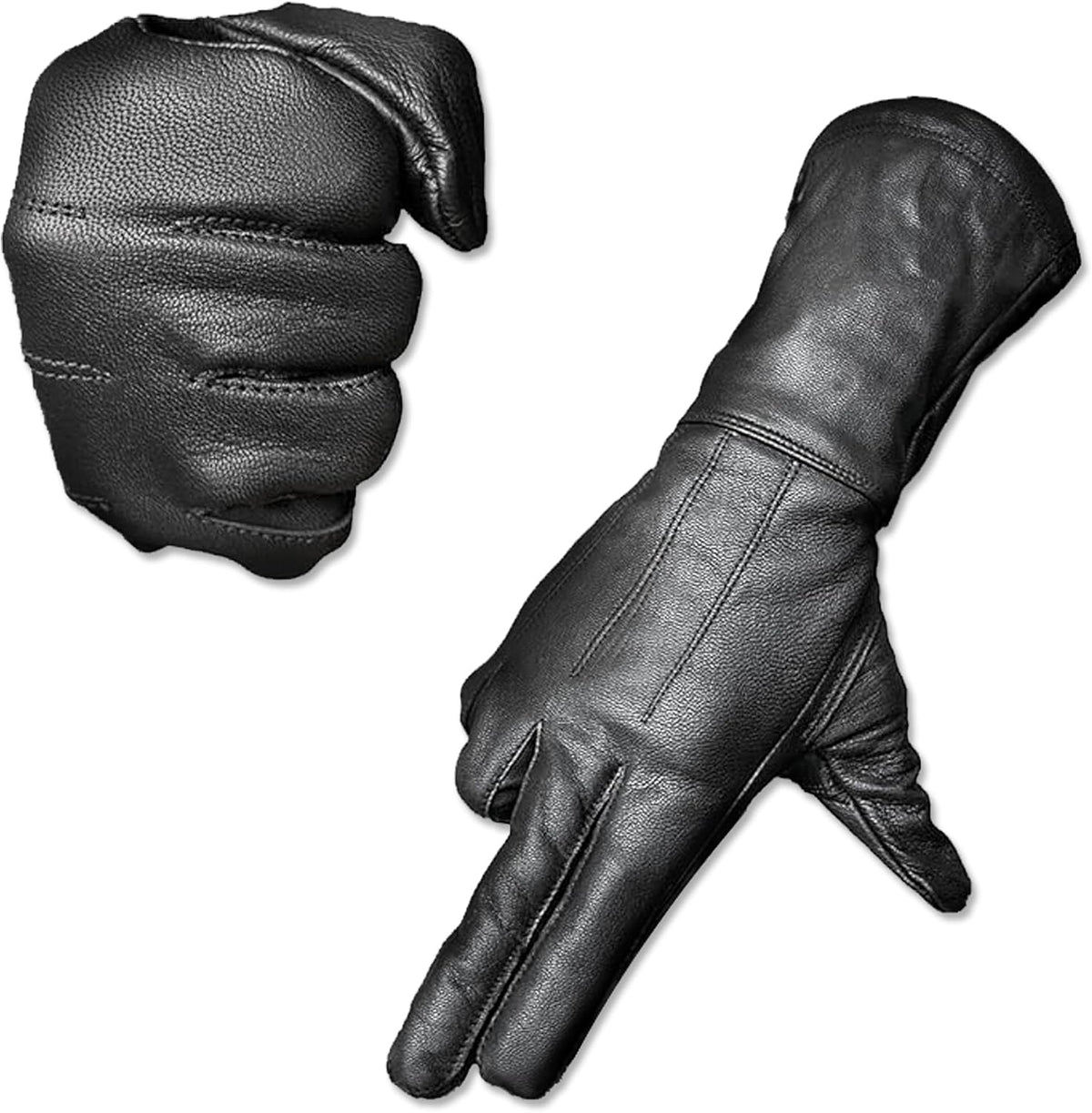 Guantes de moto Hugger Windstopper negros tipo guantelete sin forro, resistentes al frío y al viento (talla extragrande)