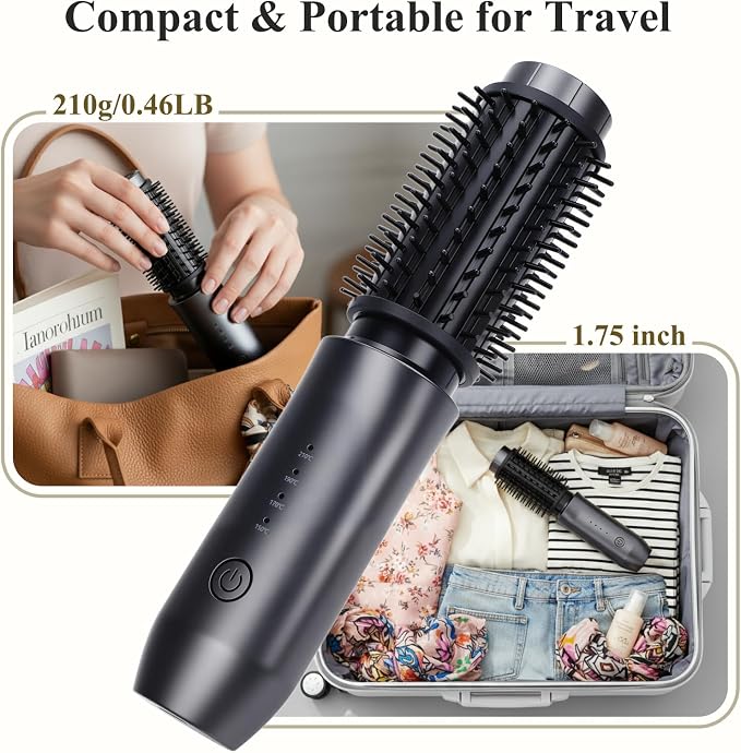 Rizador de Cabello Inalámbrico Bestauty 7000mAh – Varita Recargable para Rizar y Alisar, Barril 3.8cm, Negro