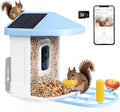 Comedero de Ardillas con Cámara Solar 1080P HD – Alimentador de Pájaros con IA Identificador de Especies, Captura Automática, Tarjeta SD 64GB Incluida